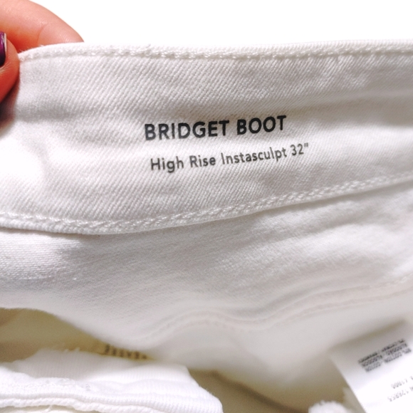 DL1961 Bridget Boot White Raw Hem High Waist Jeans Womens Plus Size 18W NWT - Picture 12 of 14